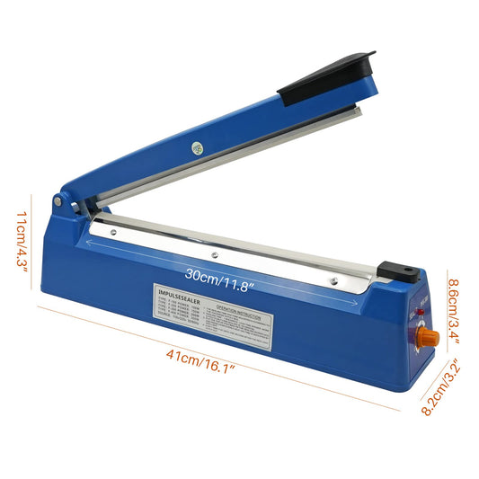 MOGOULUA 300 mm heat sealer foil sealing machine with 3mm sealing width. Bar sealer with temperature control for sealing food in Mylar, PP, and PE bags.