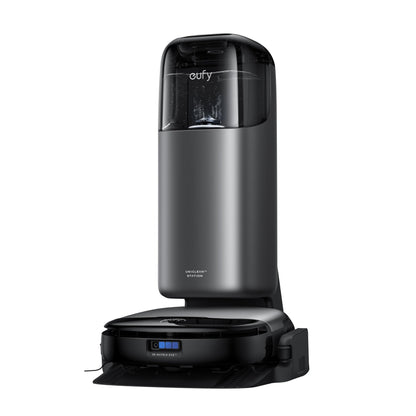eufy S1 Pro HydroJet robot vacuum with mopping function, HydroJet cleaning system, Eco-Clean ozone, auto mop roller cleaning, 8000Pa, 10-in-1 station, obstacle detection, auto cleaner dosing.