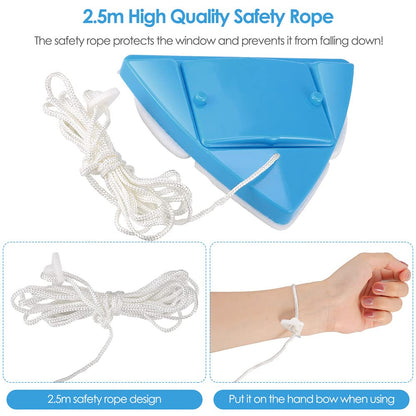 InLoveArts Magnetic Window Cleaner Double-sided Window Cleaner 5 Files Glass Wiper for Windows for Double Glazed High-rise Windows with a Thickness of 4 to 28mm (Blue)