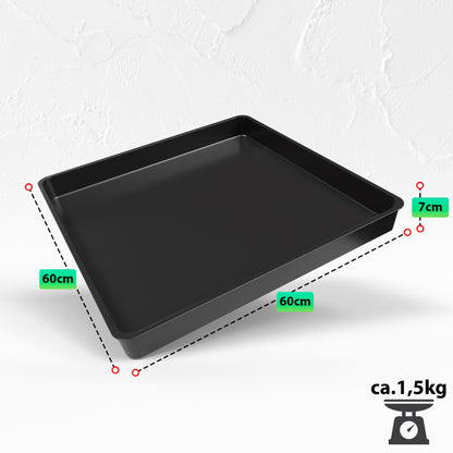 BigDean multipurpose tray 60x60x7cm is perfect as a grill grate tray, litter tray, or mortar tray - high-quality plastic tray