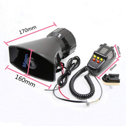 YIYIDA car horn with microphone PA speaker system electric horn emergency speaker car siren sound speaker vehicle horn loud suitable for any 12V truck car boat etc.