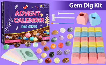 Advent calendar 2024 for kids Crystals, 24 days of Christmas Advent calendar countdown surprises, Natural gemstones the best gift for boys, girls, and geology enthusiasts (#4)