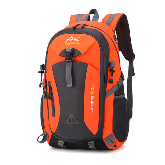 Nircho Backpack Men Women 40L Waterproof Backpack Lightweight Large Travel Backpack, Outdoor Backpack with Reflective Stripes for Hiking, Cycling, Climbing, Mountaineering, and Traveling Sports (Orange)