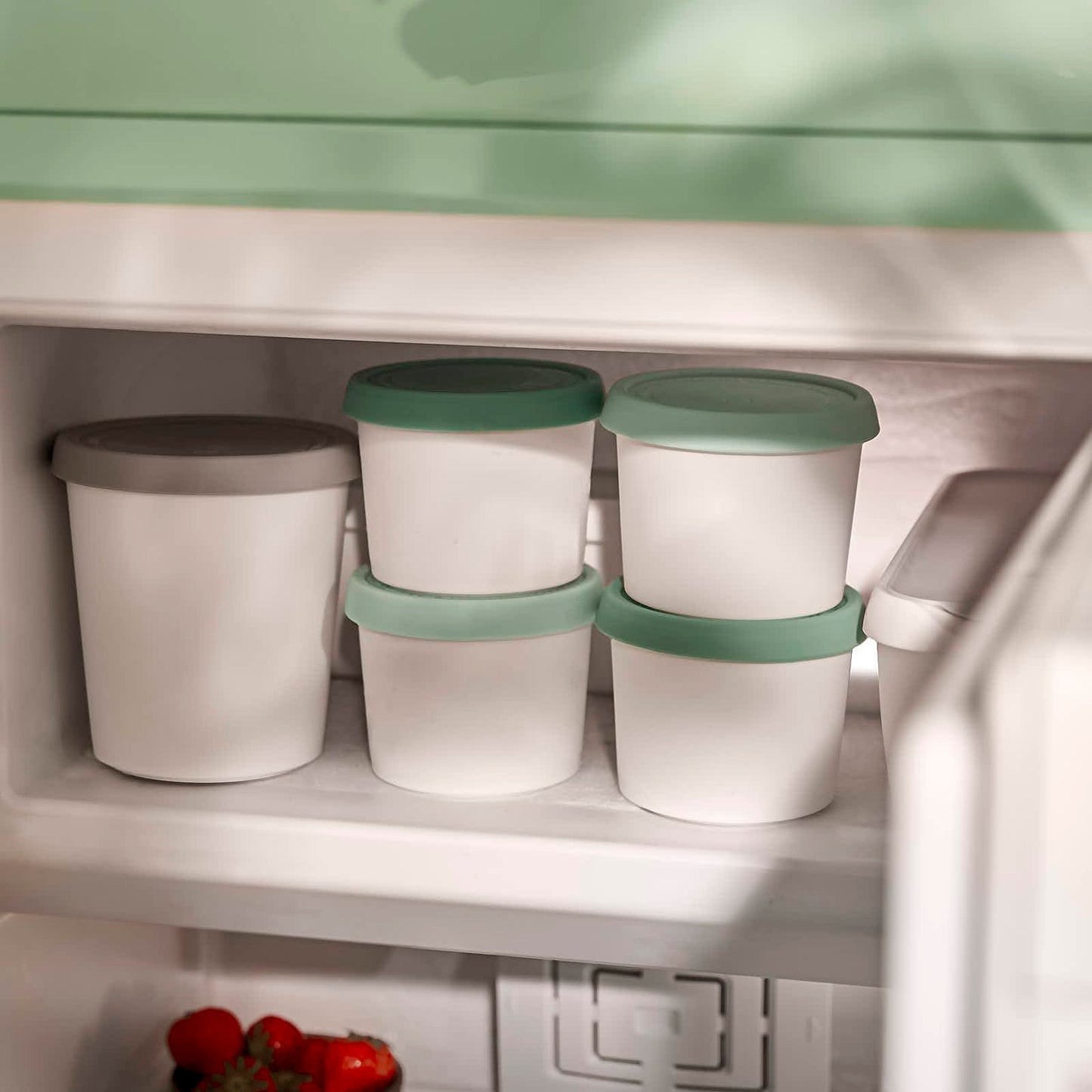 SPRINGLANE 4-Pack Ice Cream Tubs 400ml, Storage Containers, Freezer Bins, Ice Container BPA-free in food grade quality.