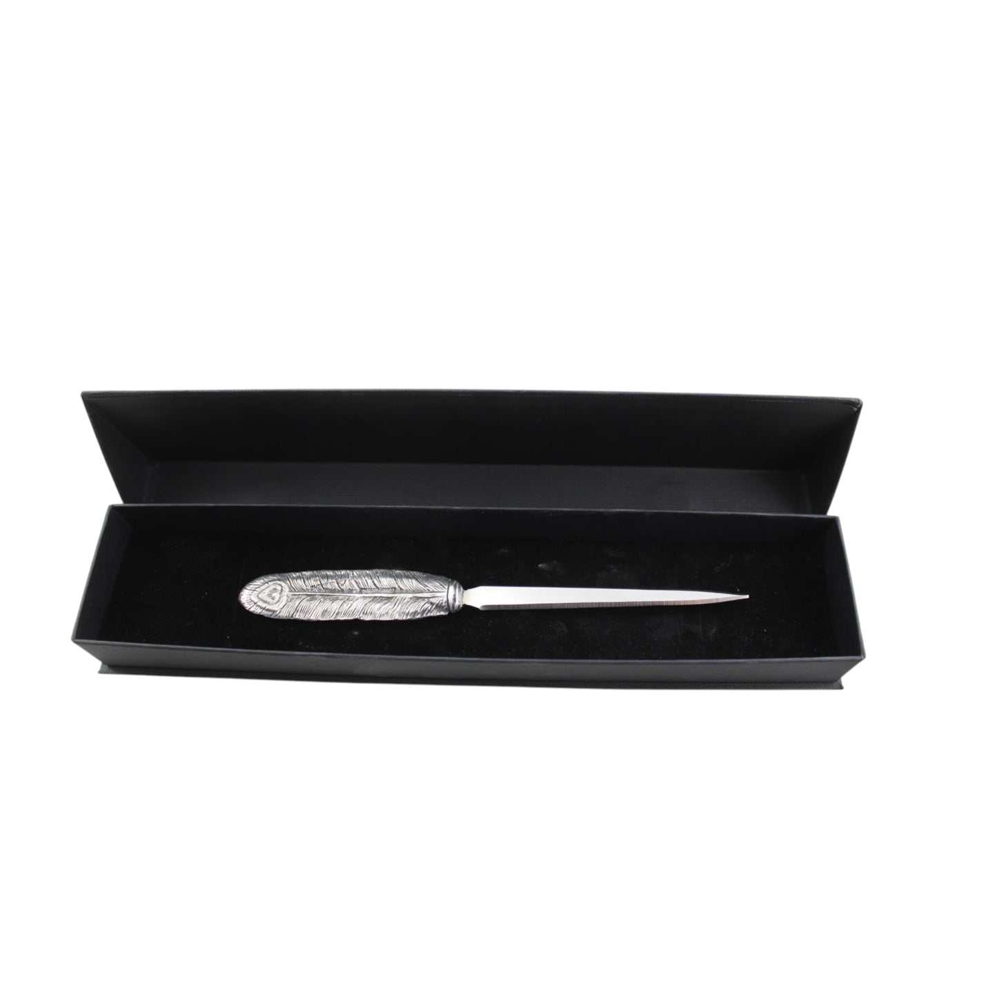 Cavagnini, elegant letter opener made of stainless steel and pewter, including gift box (Quill)
