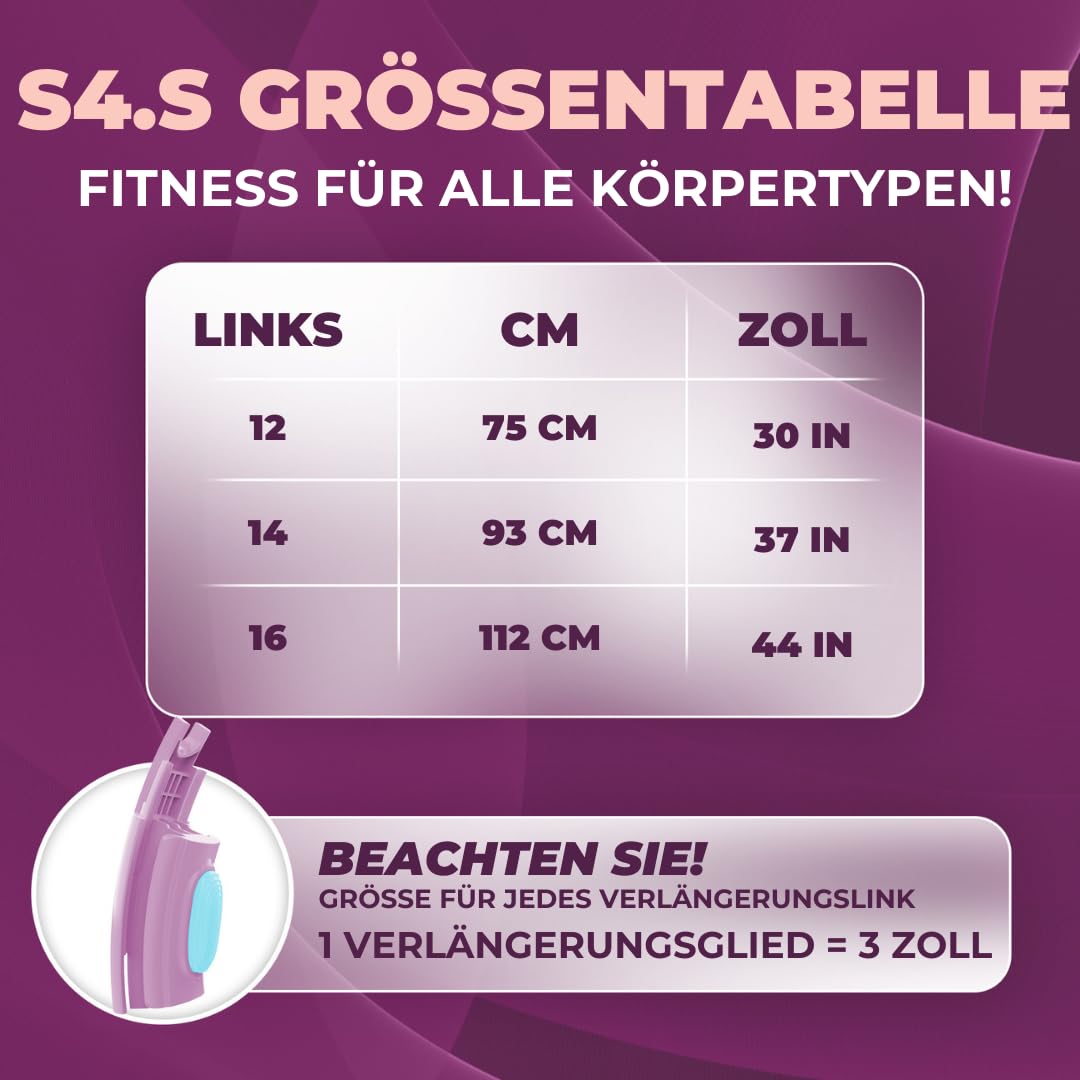 Swiss Activa+ S4.S Silent Hula Hoop Reifen for Adults with Counter 60-112cm - Extra quiet - Won't fall down - Hoop for women to lose weight - Smarter fitness with weight