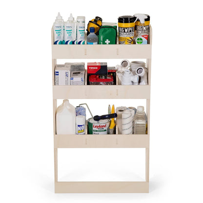 VANIFY - Compatible with Volkswagen Caddy L1 2003-20 vehicle equipment, vehicle shelves, double shelves at the back