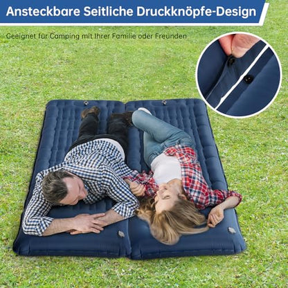 HOUSEPRO Isomatte Self-Inflating, 11cm Upgrade Airbag Camping Mat, Inflatable Sleeping Pad, Camping Mattress, Air Mattress for Camping, Camping Mat with Foot Pump and Pillow for Outdoor