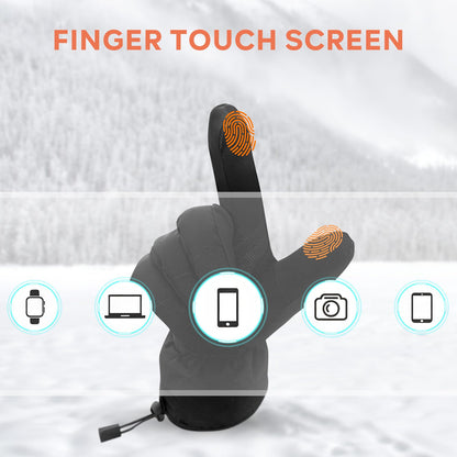 Heated gloves - Electric winter gloves for men & women, waterproof with touchscreen, rechargeable, motorcycle, ski, hunting & outdoor gloves.