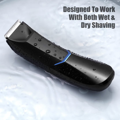 BESTBOMG Intimate Shaver Men Body Hair Trimmer for Men and Women with LED lighting, Waterproof Electric Trimmer for Intimate Area, Body Groomer for Groin, Nose, and Ear Hair.