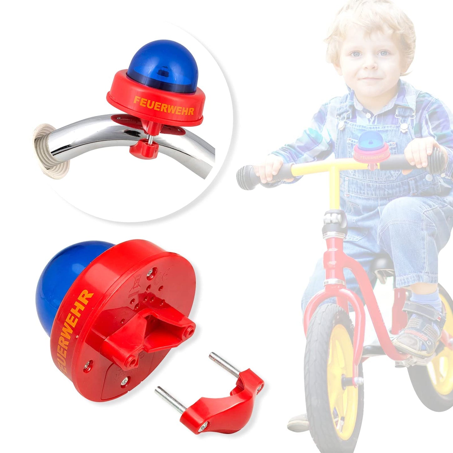 Smart Planet bicycle siren - Firefighter bicycle bell - Bike siren - Fun fire truck siren for kids - Bicycle bell for the handlebars with Tatü Tata sound.