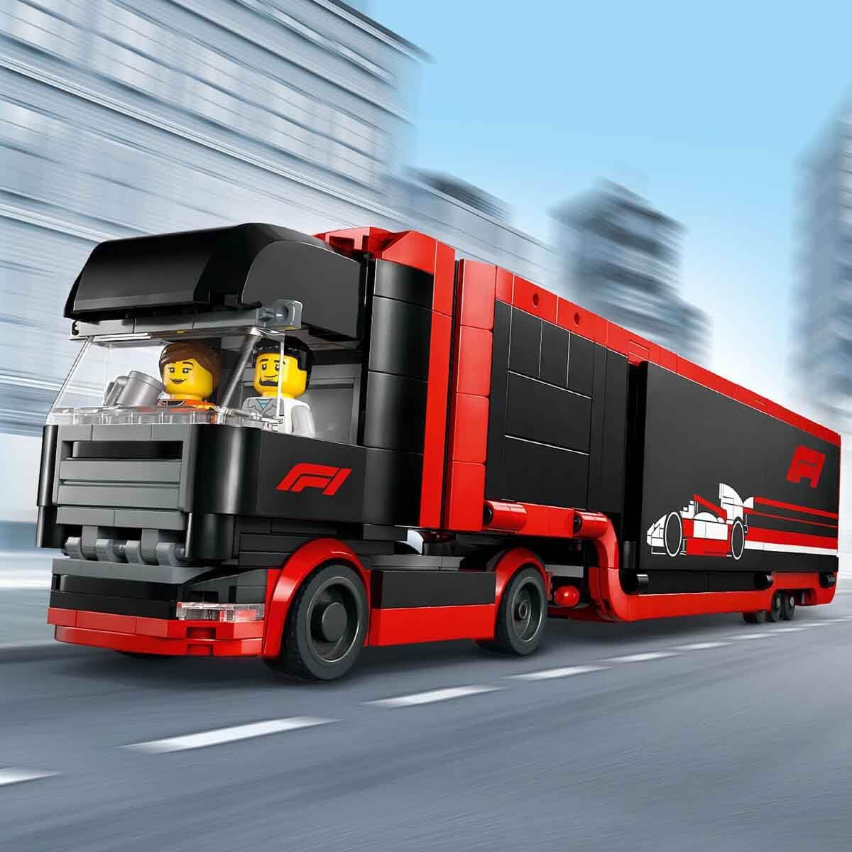 LEGO City F1 Transporter with RB20 & AMR24 F1 race cars - Toy car transporter for Red Bull & Aston Martin Formula 1 teams - Includes 5 minifigures - Gift for boys & girls 8+ years old 60445