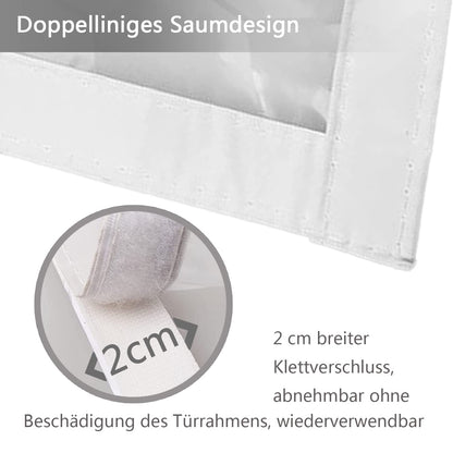 Thermal curtain 90x200cm, magnetic thermal curtain for doors, cold protection and heat retention in winter, ideal for use with air conditioning in summer, easy adhesive installation without drilling.