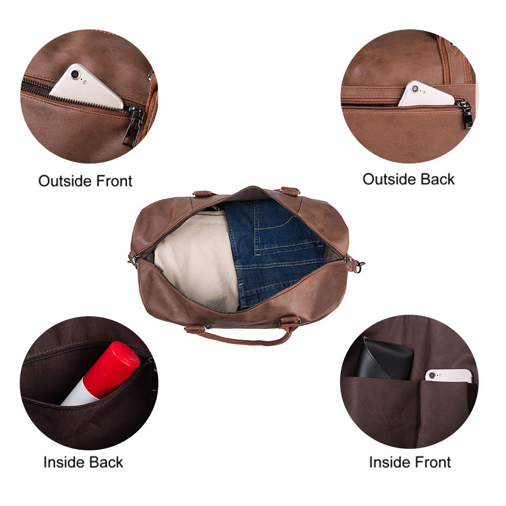Overnight travel bag, canvas-leather, oversized weekend bag, large carry-on bag, travel bag for women or men.