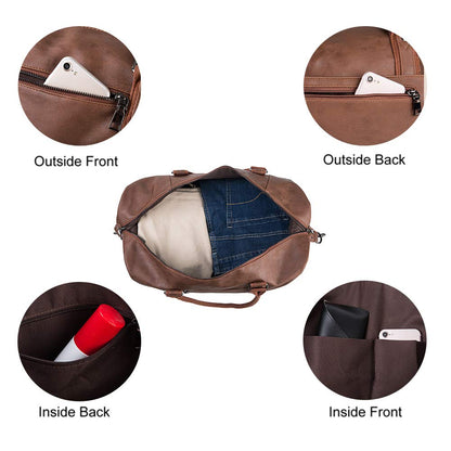Overnight travel bag, canvas-leather, oversized weekend bag, large carry-on bag, travel bag for women or men.