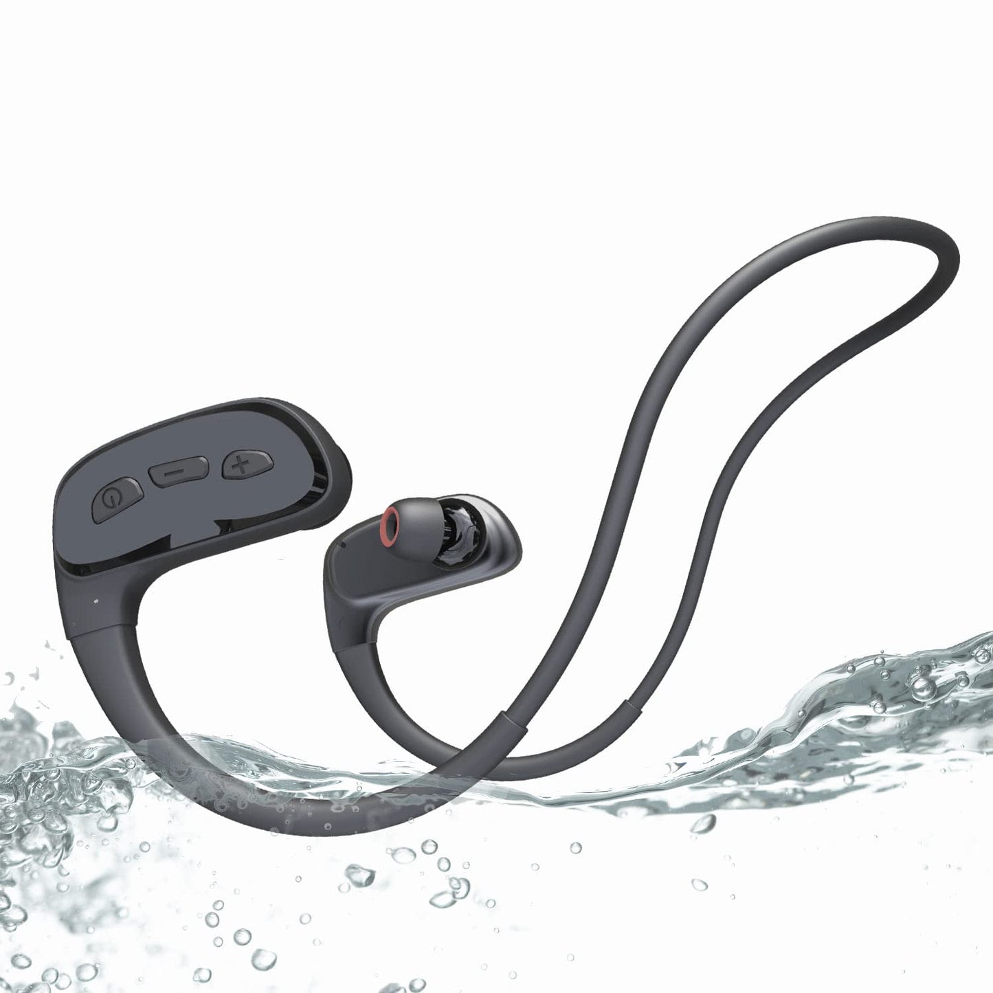 CYBORIS swimming headphones, IPX8 waterproof Bluetooth headphones, wireless in-ear sports headphones with 32GB MP3 player storage, built-in bone conduction speaker, EQ switching function.