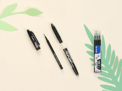 PILOT FriXion Refill 0.7 - 12 pack - Color Black - Refillable FriXion ink cartridges with erasable ink - Compatible with FriXion Ball & FriXion Clicker 0.7 - Medium point - Gel ink rollerball refills