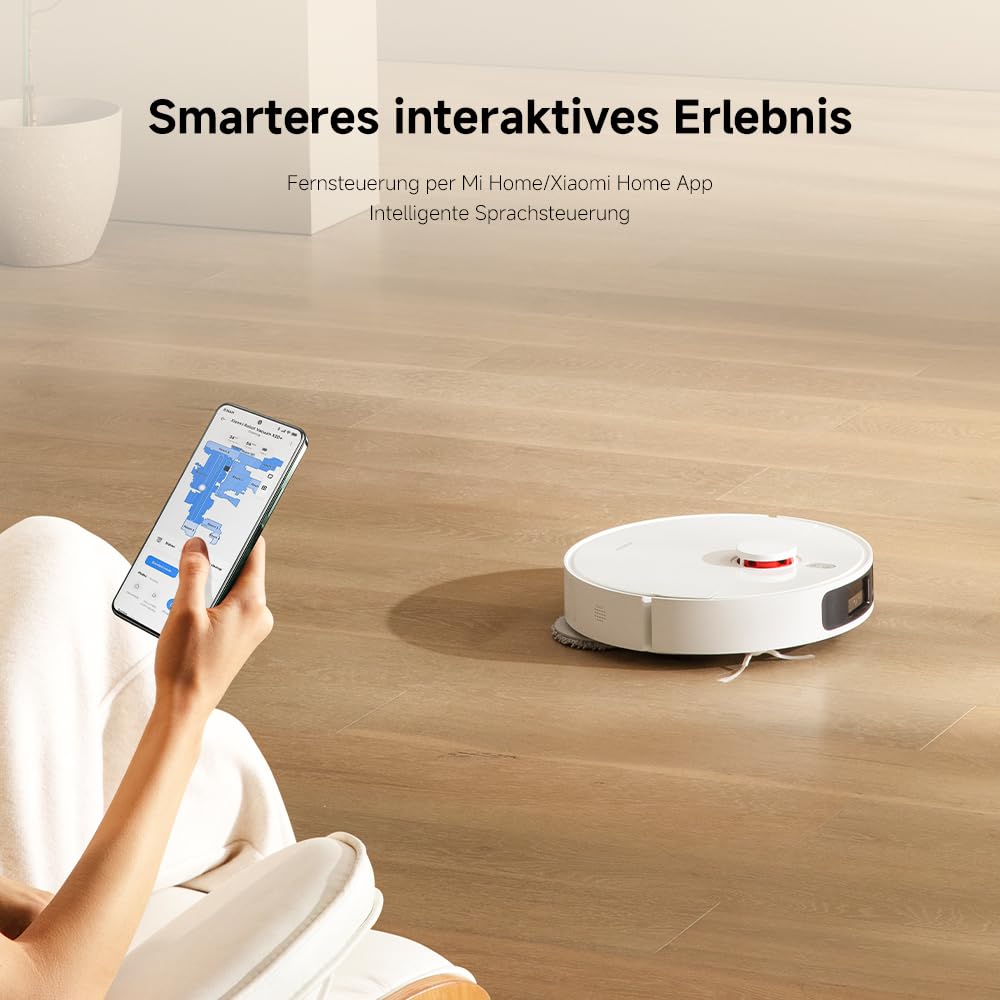 Xiaomi Robot Vacuum X20+ robot vacuum with self-emptying station and 4L/4L fresh & wastewater tank - 2 rotating, auto-drying mop pads, mop up to 280m², 6000Pa suction power, LDS navigation, suitable for all floor types.