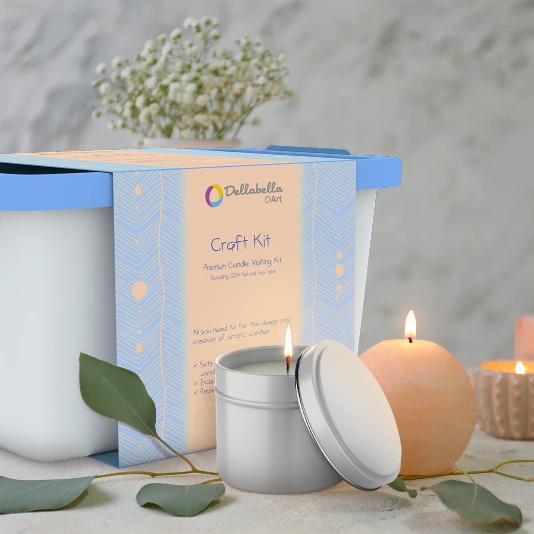 DELLABELLA Candle Making Set - Make Your Own Candles for Kids - Adults - Pouring - DIY - Self - Candle Making Kit