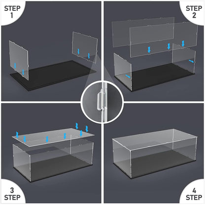 Acrylic display case for Lego 75337 at-TE Walker 75389 75394 75354, glass showcase acrylic box transparent large for figures toys, black interior 50x40x20cm.