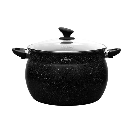 28cm cooking pot Homelux pot induction cooking pot with glass lid, non-stick coating, 12L soup pots made of aluminum for all types of stoves (H-C28)
