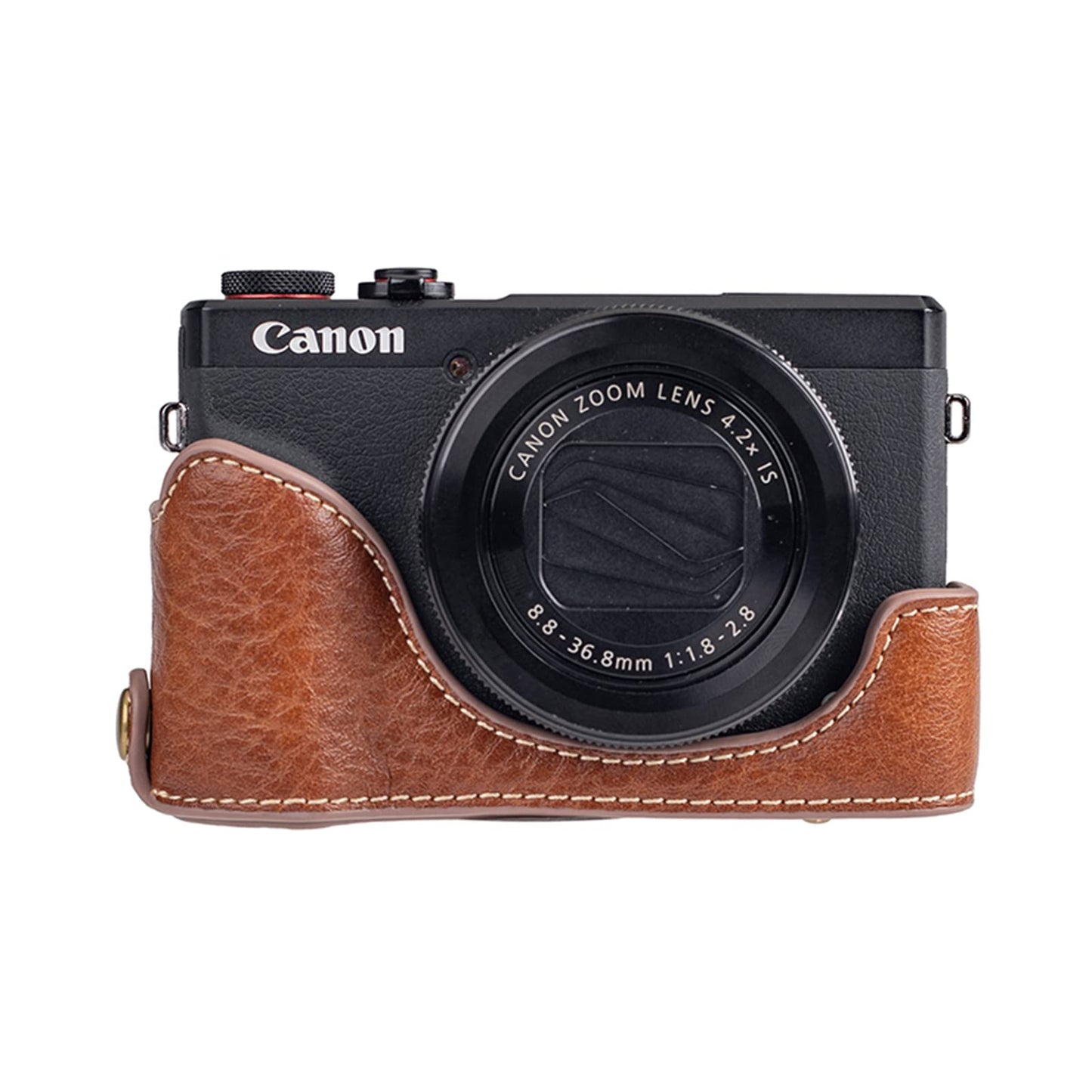 Kinokoo camera bag for Canon G7X / G7X II / G7X III digital camera, Vintage Buffalo PU leather G7X Mark III G7X Mark II protective case with adjustable shoulder strap - Brown