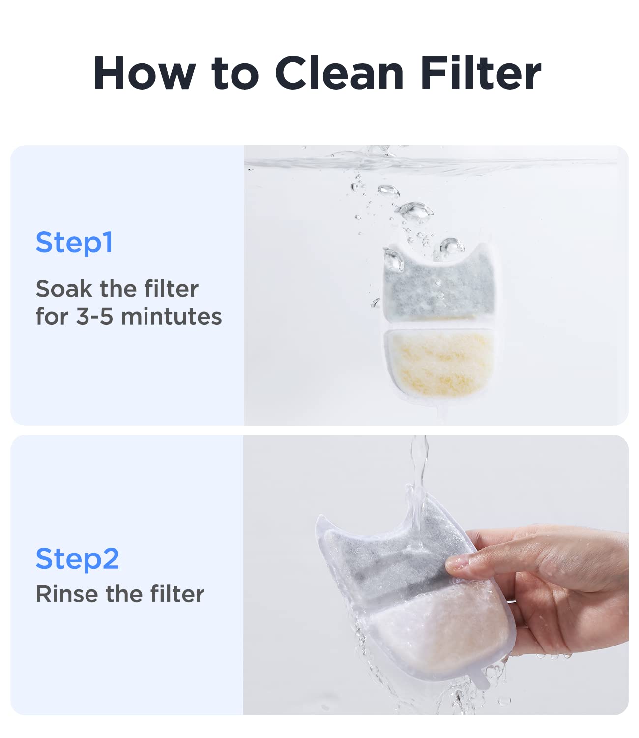 10 pack of replacement filters and pre-filtered sponges for FEELNEEDY 4L cat drinking fountain with motion sensor (YPD-C004)