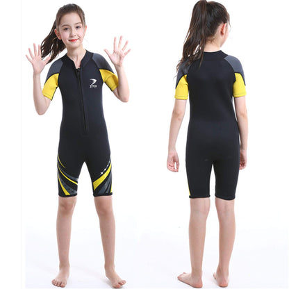 ZCCO Kids Neoprene Wetsuit, 2.5mm Neoprene Thermal Swimsuit, Neoprene Front Zipper Diving Suits for Surfing, Swimming, Diving, keeping warm for water sports, Black XS