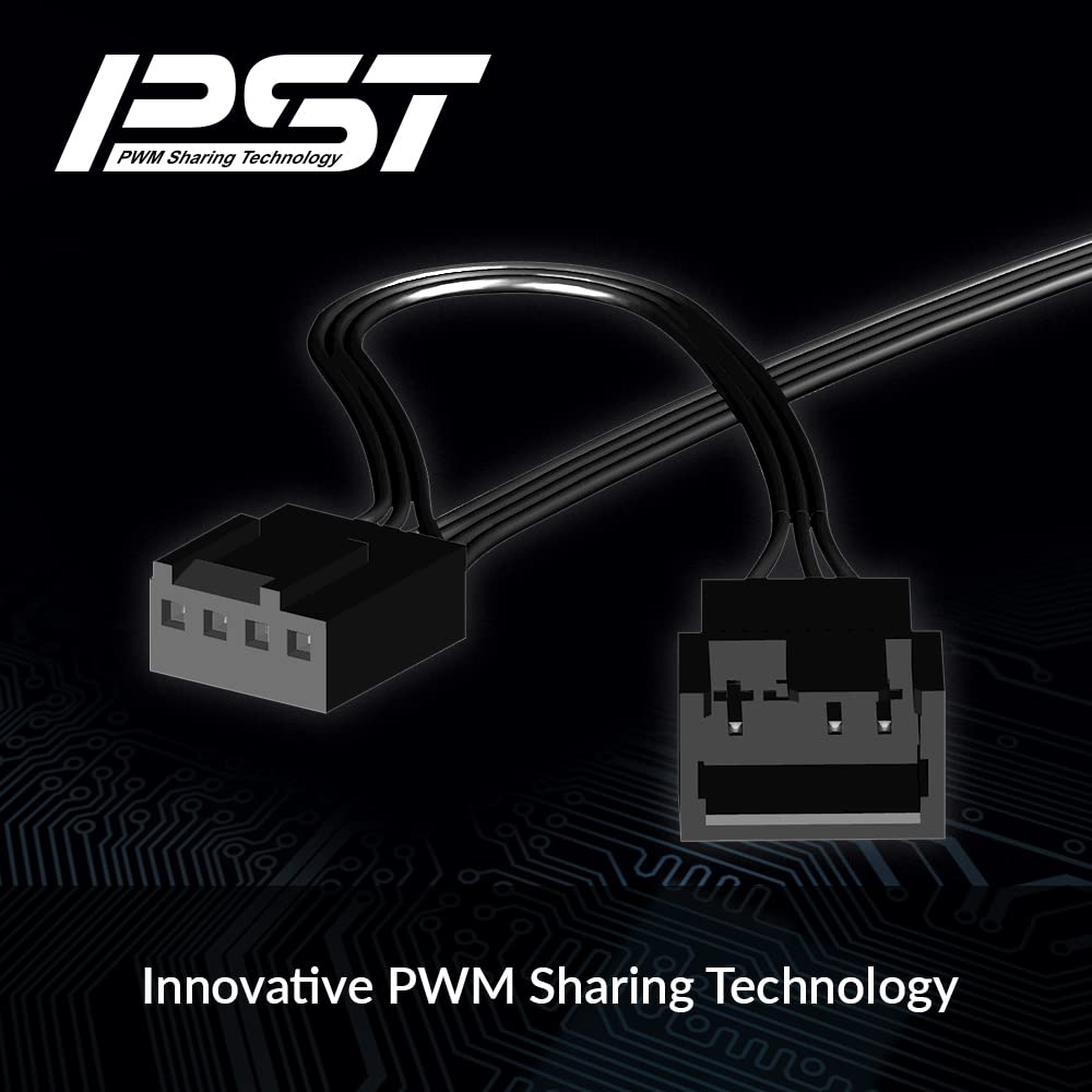 ARCTIC F12 PWM PST (5 Pack) - 120mm PWM PST Case Fan with PWM Sharing Technology (PST), quiet motor, computer, fan speed: 230-1350 RPM - Black