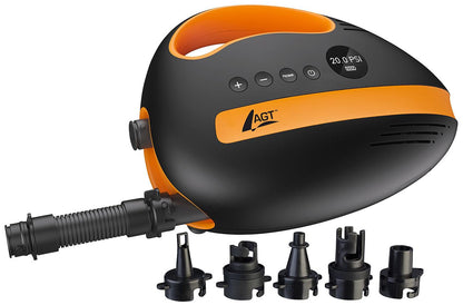 AGT SUP Battery Pump: Battery-operated air pump for SUP boards, 350 l/min, 3X 4,000 mAh, USB, 12V (Accu pump for compressor, electric)