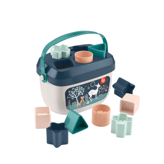 Fisher-Price - Baby's First Blocks - Navy Blue Kit, set of 10 stacking and sorting blocks, building toy, baby toy for toddlers 6 months and up, HJP20