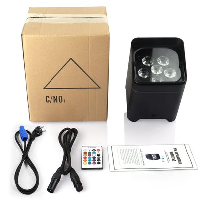 PUZILOZA 4PCS 108W LED Par Lights Battery Powered with Bag via APP, RGBWA+UV DMX Built-in rechargeable 8800mAh battery Stage Light Uplight with Remote Control for DJ Bar KTV Wedding Birthday.