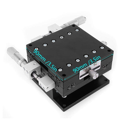 TKSE XYZ 3-axis manual linear stage, LD90-LM XYZ 3-axis trimming platform Manual linear stage Tuning slide table 90 x 90 mm