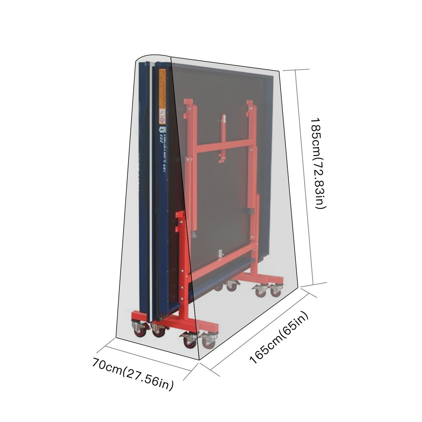 Gurkkst Premium Table Tennis Cover, full size, Ping Pong table, waterproof cover, for indoor and outdoor use, black (185 x 70 x 165 cm)