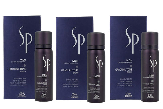 3 pcs Wella Professionals SP Just Men Gradual Tone Pigment Mousse Brown 60 + 30 ml