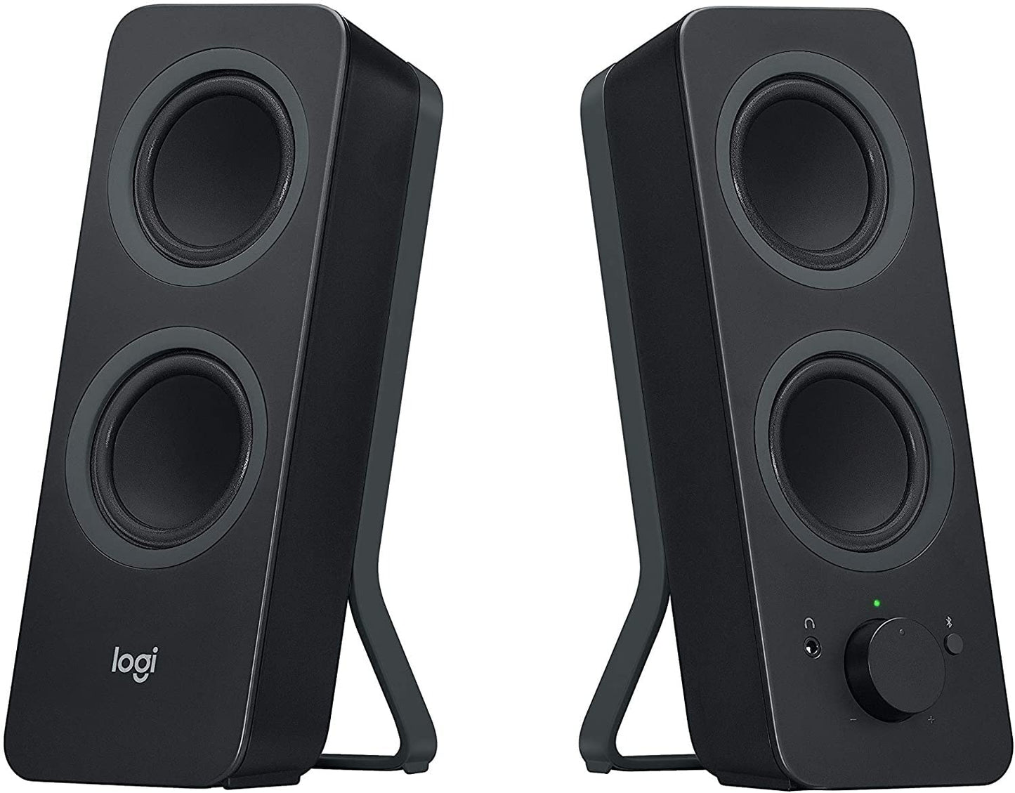 Logitech Z207 Wireless PC Speakers, Bluetooth, Stereo Sound, 10 Watts Peak Power, 3.5 mm Input, Headphone Jack, Easy-Switch Feature, EU Plug, PC/TV/Tablet/Phone - Black