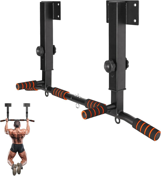 QZWGZ Bar Mount is a heavy-duty, height-adjustable pull-up bar that can support up to 200 kg. It features non-slip grips and is ideal for strength training at home or in the gym.