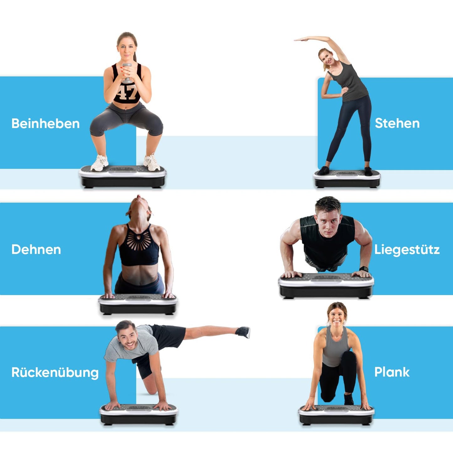 Vibration plate - 99 intensity levels - 5 training programs - Fitness equipment for home - Massage and sports device with Bluetooth for home workout - WeightWorld
