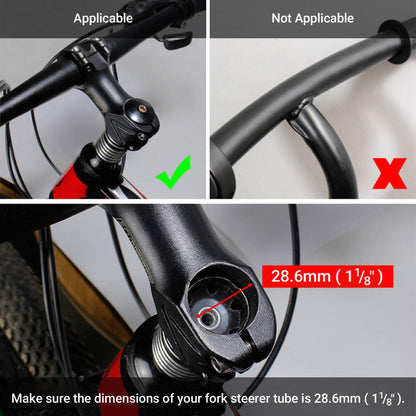 LERWAY Bicycle Stem Riser Handlebar Extension for Cycling MTB Mountain Bike Handlebar Alloy Aluminum 28.6mm 1 1/8" 120mm with Hex Key Black