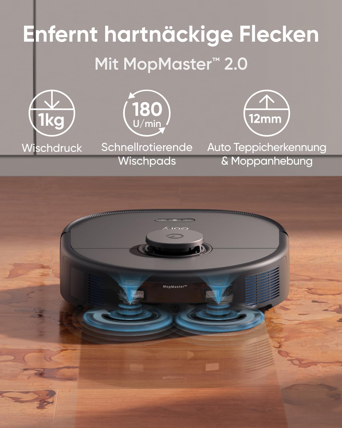 eufy X10 Pro Omni Robot Vacuum with Mop & Dustbin, 8,000Pa suction power, Auto-Dust Collection/Refilling, 2× Auto-Lift-Mop with Auto-Wash/Dry, Active obstacle avoidance, Child lock