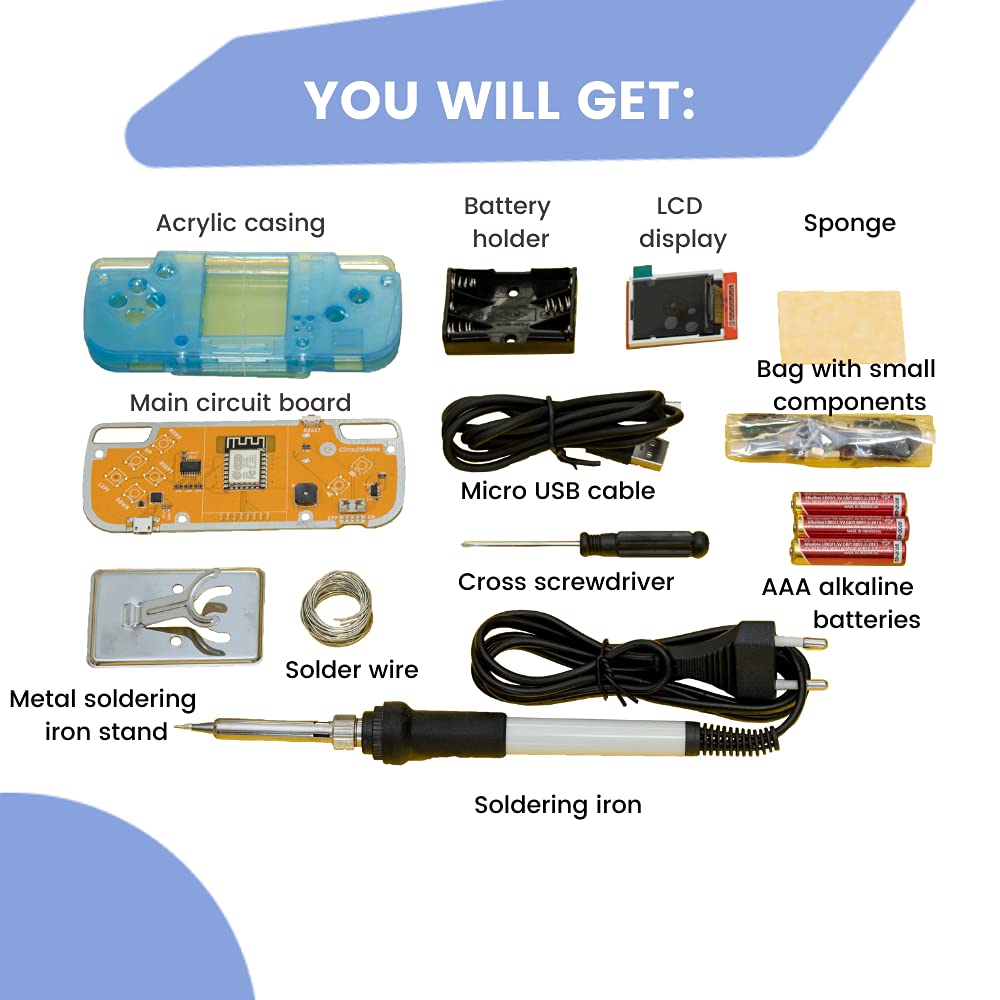 CircuitMess Nibble - DIY game console kit | Educational science kit for kids | STEM projects for kids 9 and up |