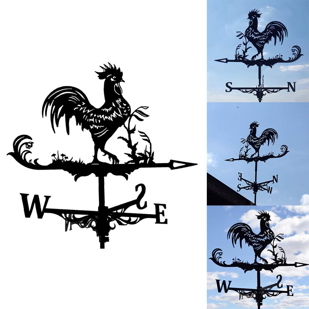 Metal weathervane decoration, wind direction indicator, and stainless steel direction indicator metal jewelry gift for outdoor rooftop garden. Weathervane garden stake measuring tool for roof mounting.