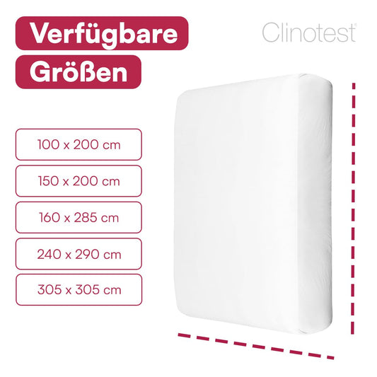 Clinotest Premium 100% cotton flat sheet without elastic band 160x280 cm - Resilient bed sheet in hotel quality, can be used as tablecloth, photo backdrop, cover & blanket - for care facilities.