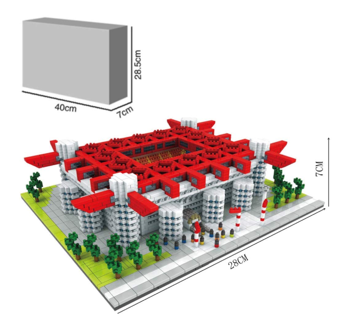 Atomic Building Giuseppe Meazza Stadium - San Siro Stadium in Milan - model for assembly with Nanoblocks - over 3800 pieces.