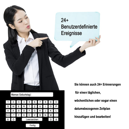 SINOIDEAS Digital Alarm Clock, Digital Calendar, Dementia Clock for Seniors with Customized Reminders (1-White, 8)