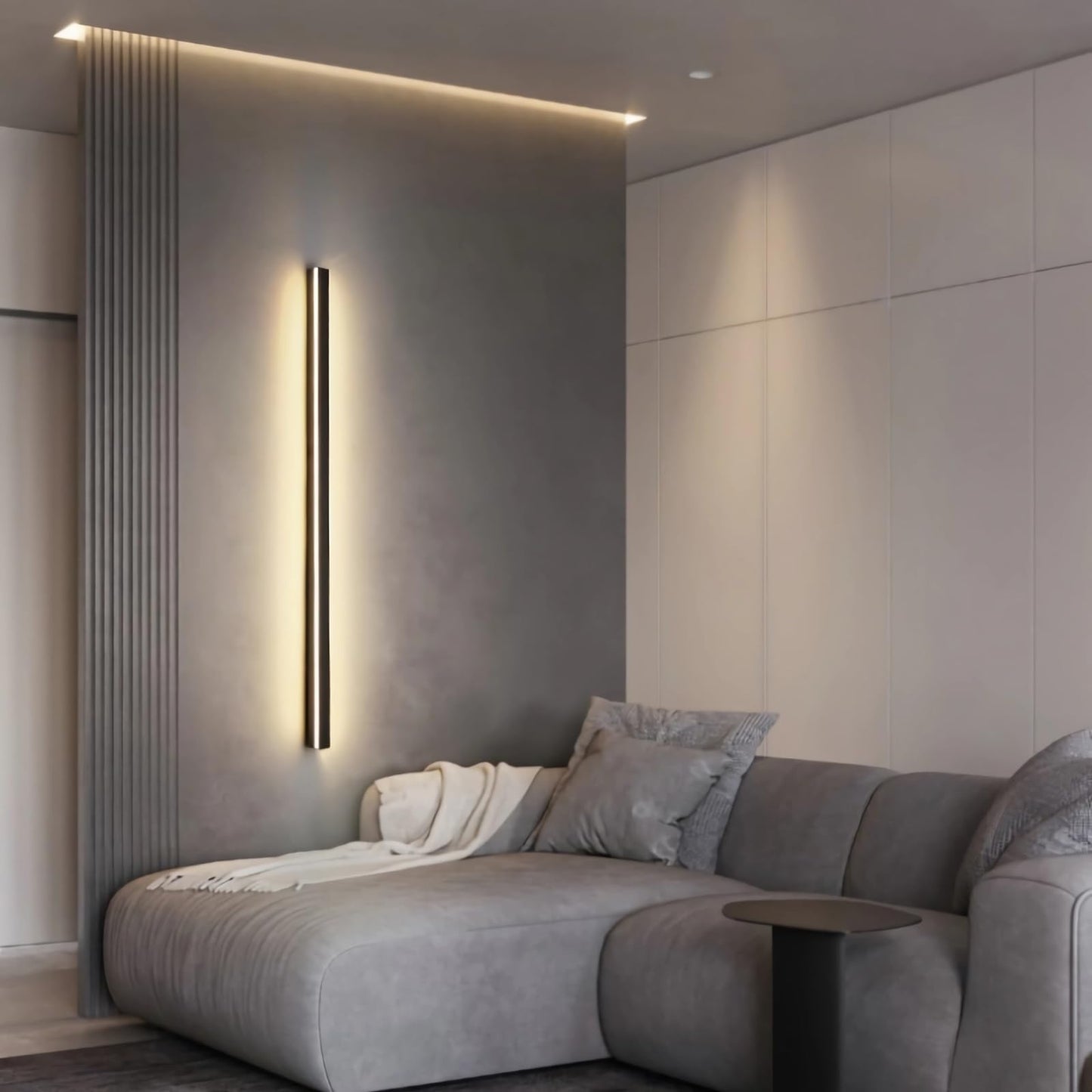 HMAKGG LED Long Wall Light Indoor Black, Wall lamp Staircase Modern 3 Color Temperature Hall Lighting, Lamp Wall Up Down Wall Light 26W Metal Hallway Lamp, for Living Room Bedroom, 120cm