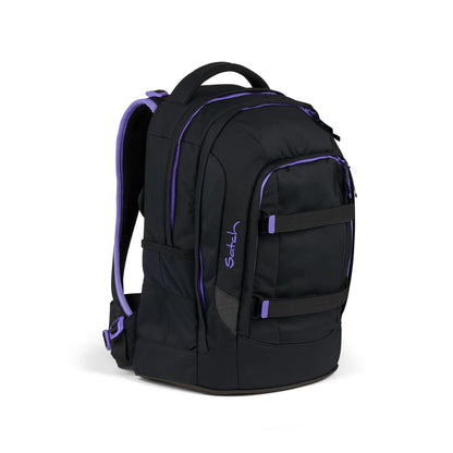 Satch Pack school backpack set 3-piece including pencil case and gym bag (Purple Phantom)
