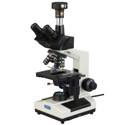 AmScope M837ZL-A191BD-C50U OMAX 40X-2500X 5MP Digital Advanced Oil NA1.25 Darkfield Trinocular Compound LED Microscope with 5.0MP Camera with Measurement, Stitching, and Extended Depth of Field.