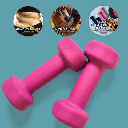 Body & Mind® Dumbbells 2-pack Neoprene Gym Dumbbells; Effective strength training with various weights; Fitness workout for home.