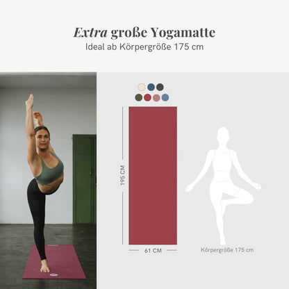 LOTUSCRAFTS® Yoga Mat Standard or XL, versatile for use as a yoga mat, exercise mat, gymnastics mat, fitness mat, non-slip yoga mat, sports mat, training mat, yoga mats, Pilates mat.